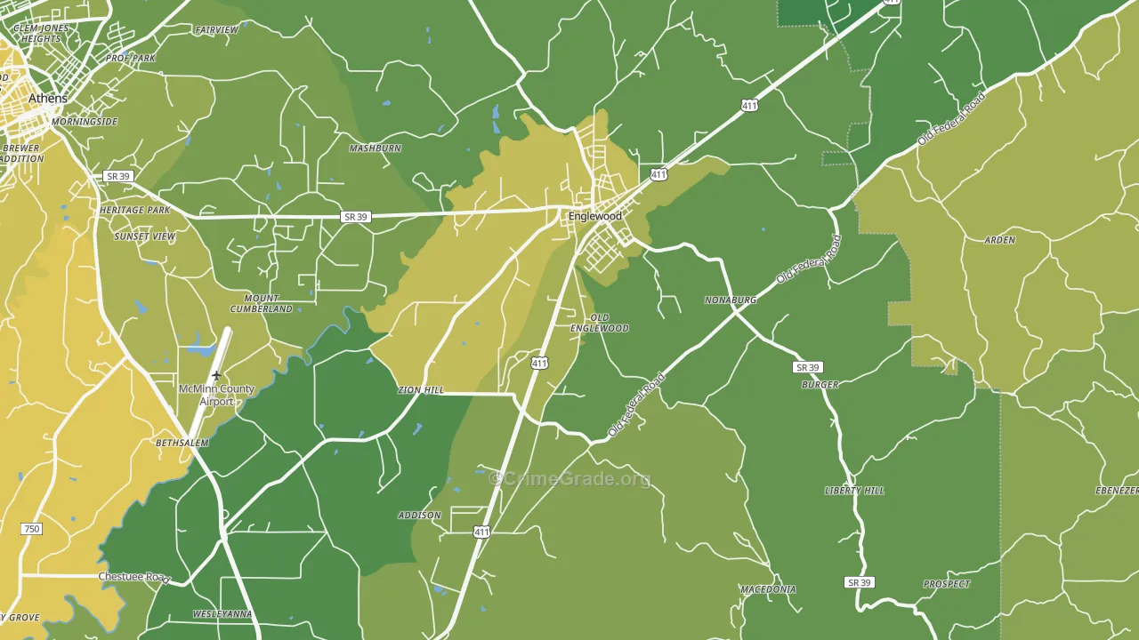 37329, TN Map of Vehicle Theft Rates