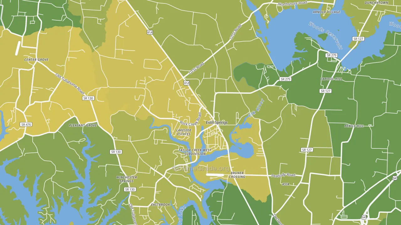 37330, TN Map of Vehicle Theft Rates