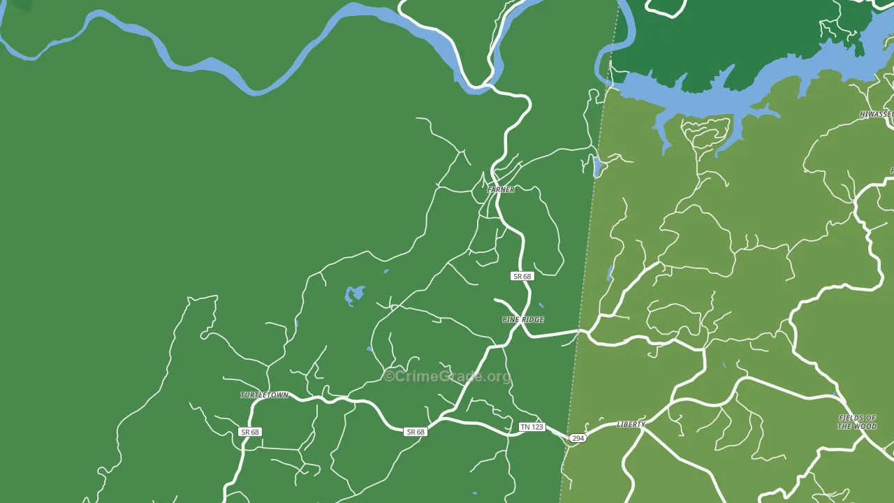 37333, TN Map of Vehicle Theft Rates