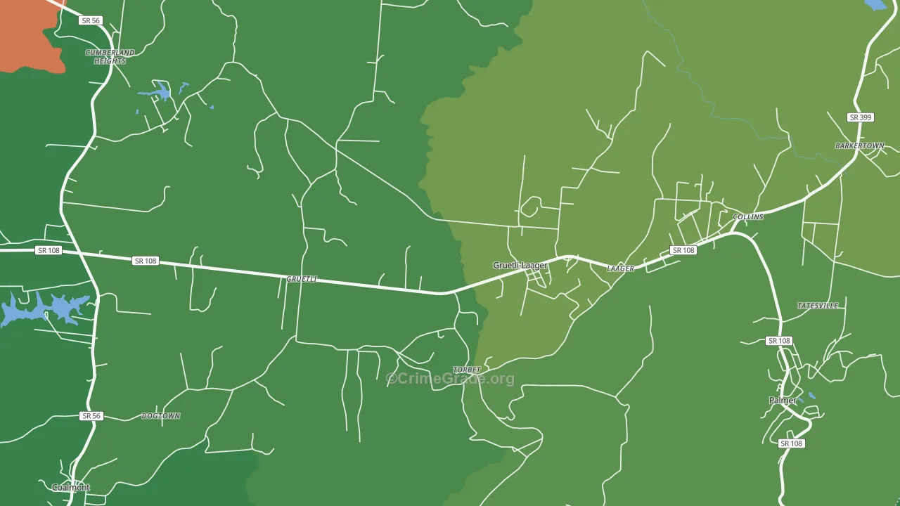 37339, TN Map of Vehicle Theft Rates