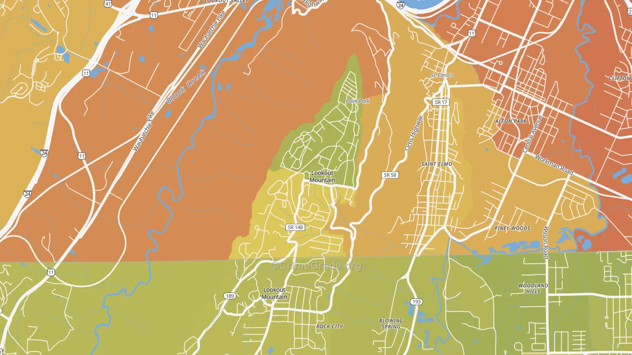 37350, TN Map of Vehicle Theft Rates