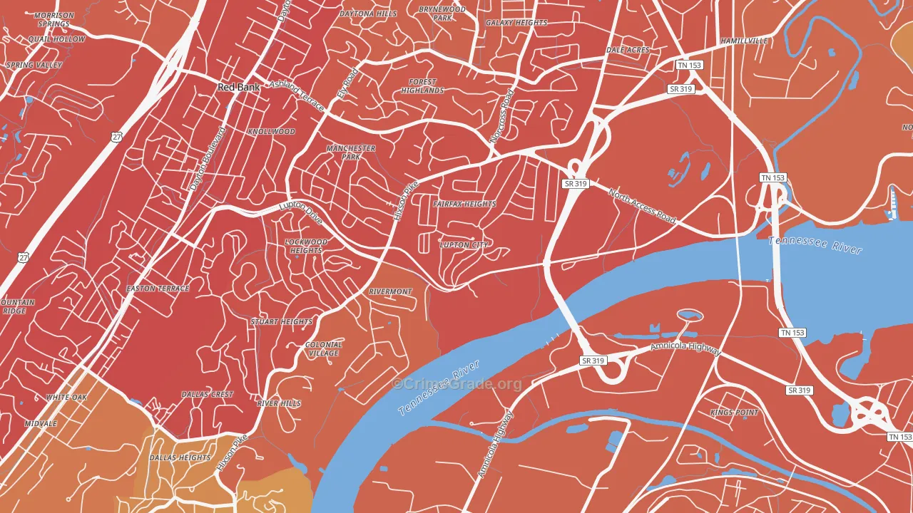 37351, TN Map of Vehicle Theft Rates