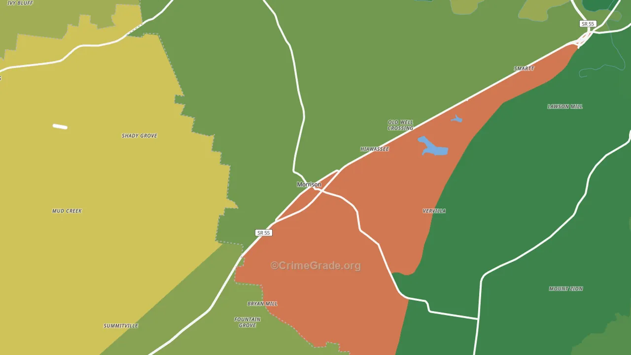 37357, TN Map of Vehicle Theft Rates
