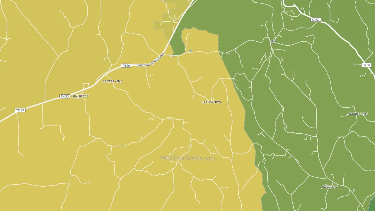 37359, TN Map of Vehicle Theft Rates