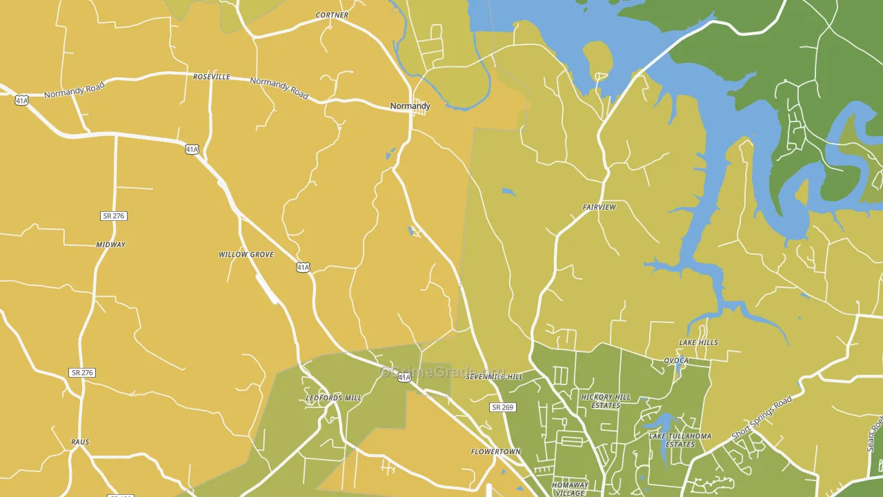 37360, TN Map of Vehicle Theft Rates