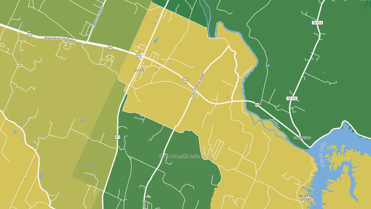 37361, TN Map of Vehicle Theft Rates