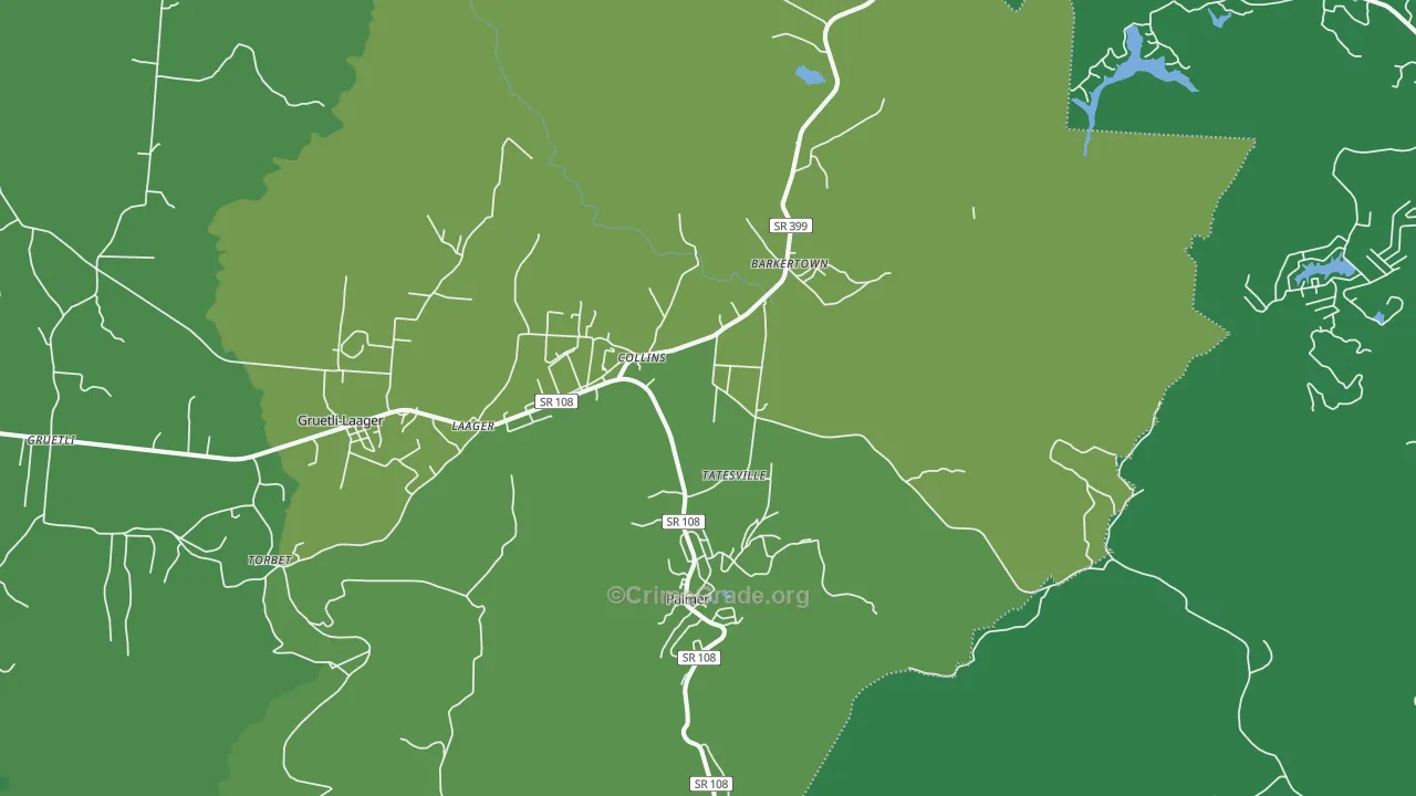 37365, TN Map of Vehicle Theft Rates