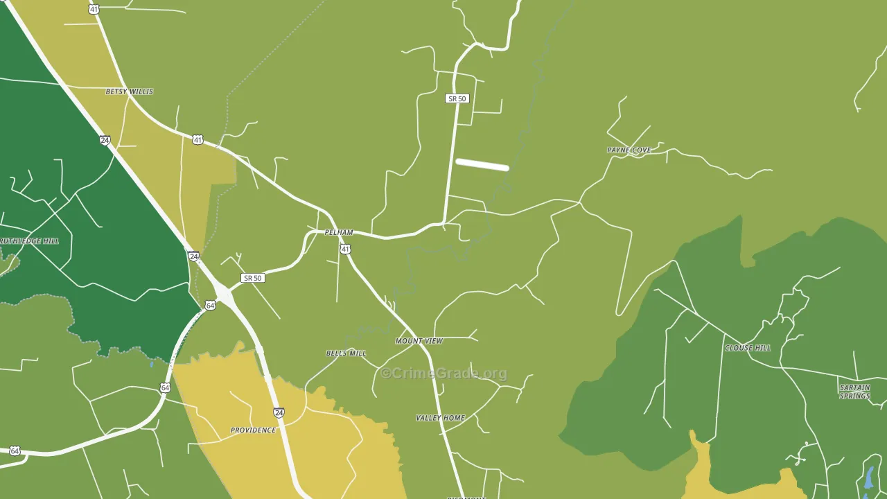 37366, TN Map of Vehicle Theft Rates
