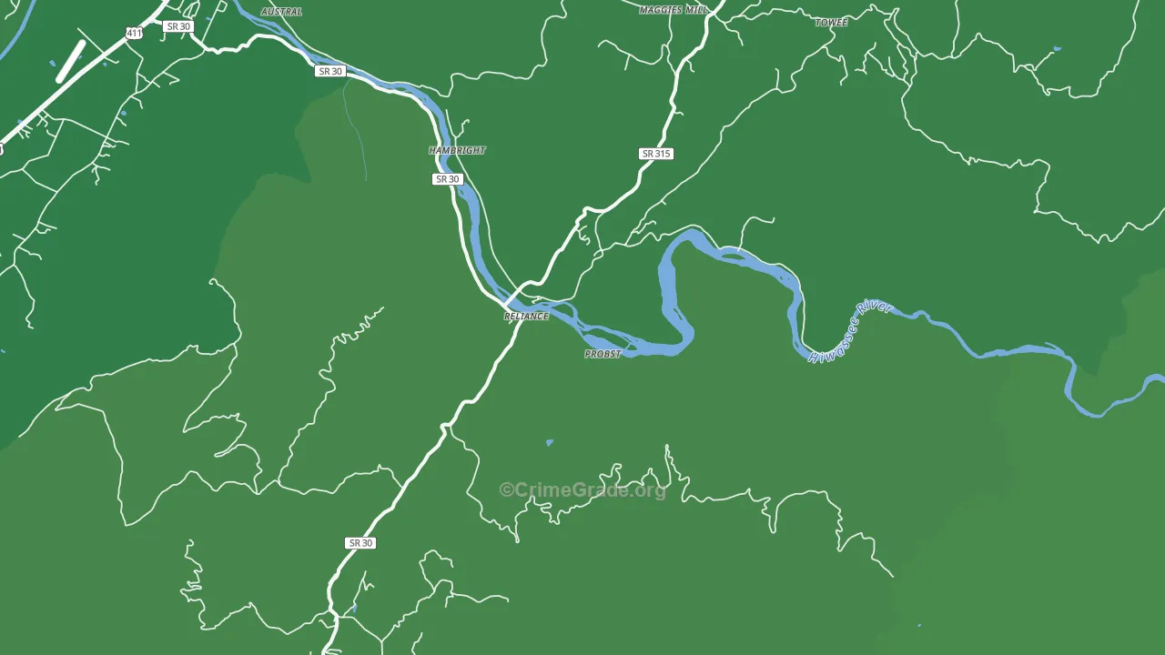 37369, TN Map of Vehicle Theft Rates