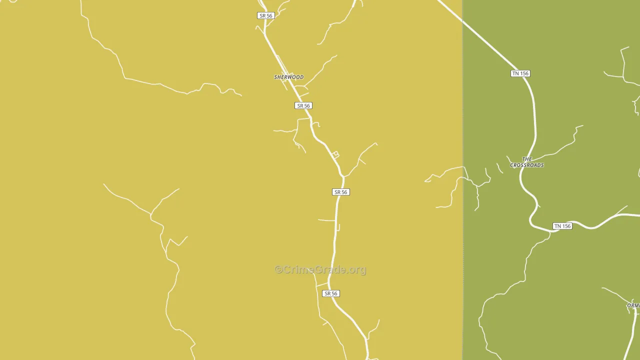 37376, TN Map of Vehicle Theft Rates