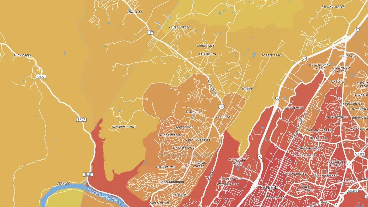 37377, TN Map of Vehicle Theft Rates