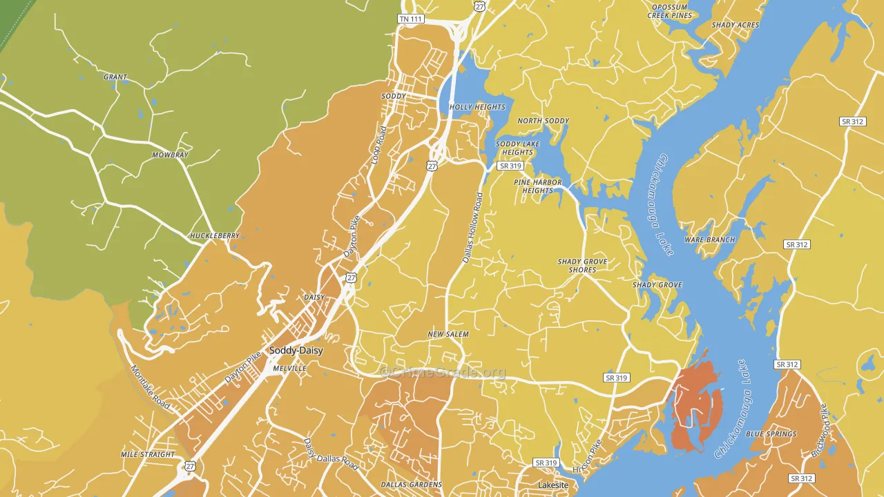 37379, TN Map of Vehicle Theft Rates