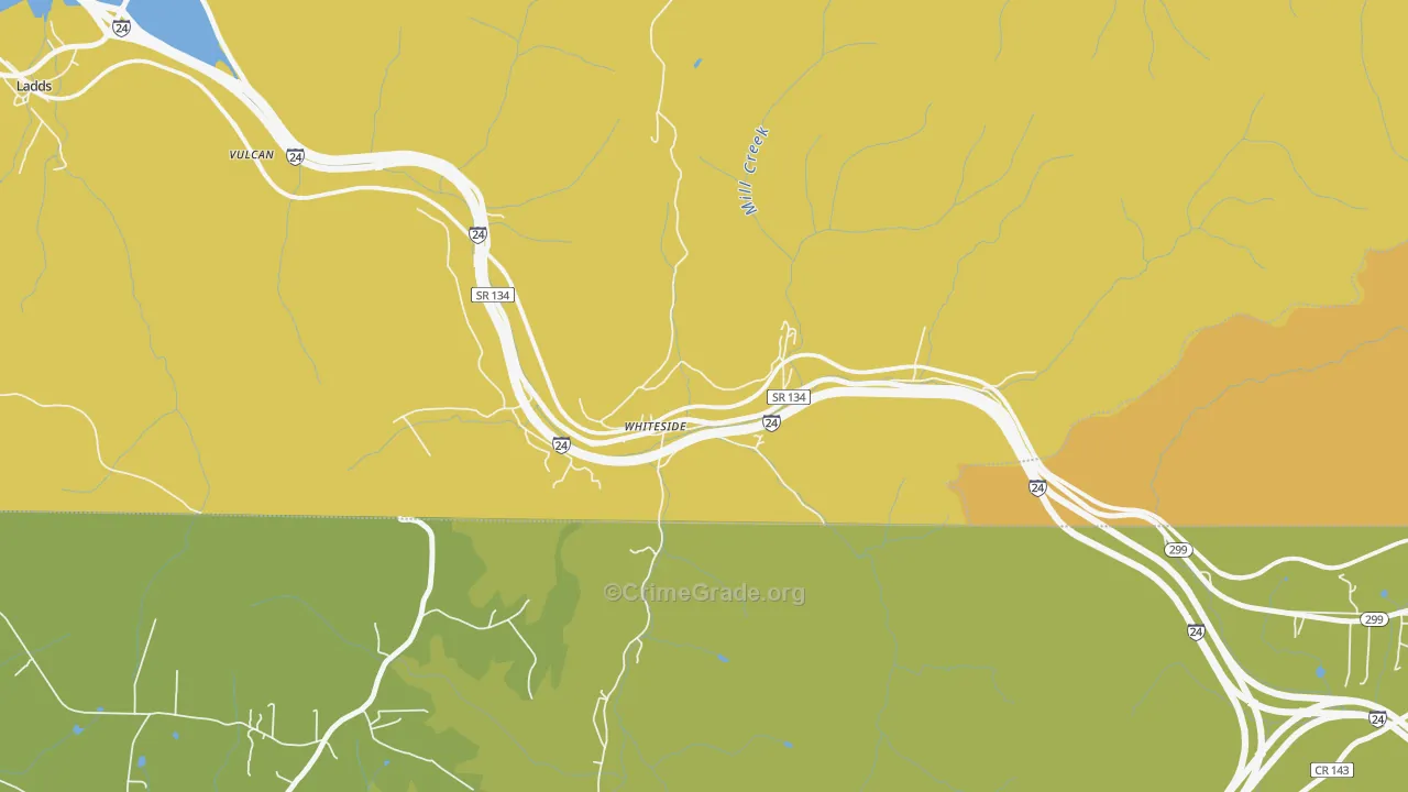 37396, TN Map of Vehicle Theft Rates