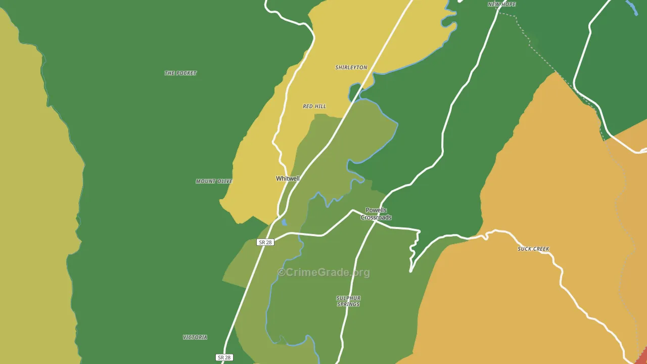 37397, TN Map of Vehicle Theft Rates