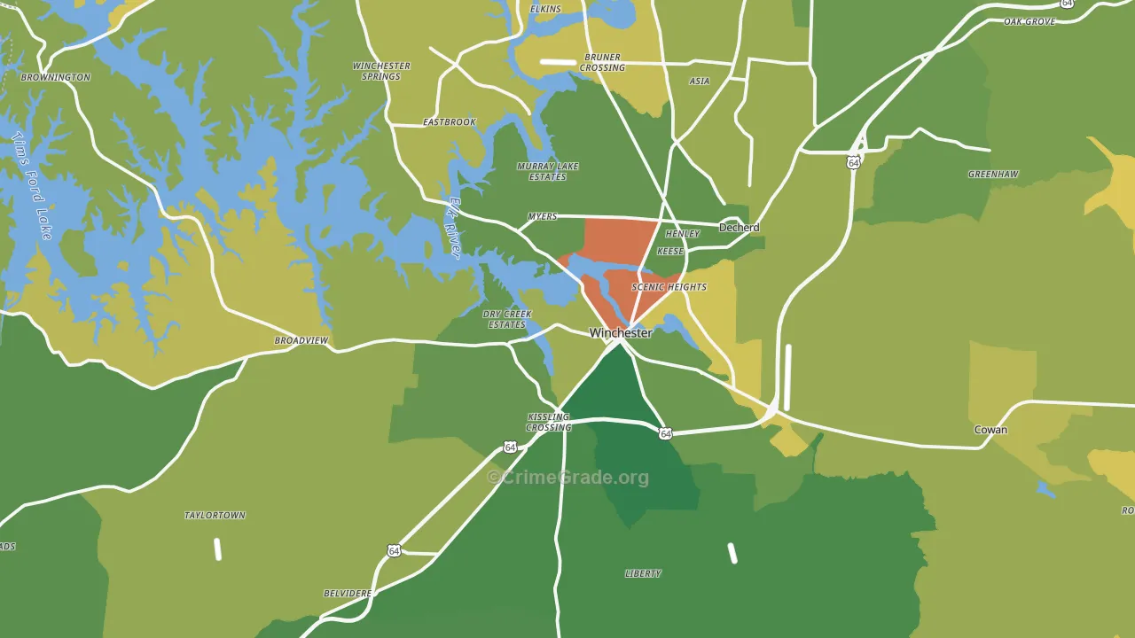 37398, TN Map of Vehicle Theft Rates
