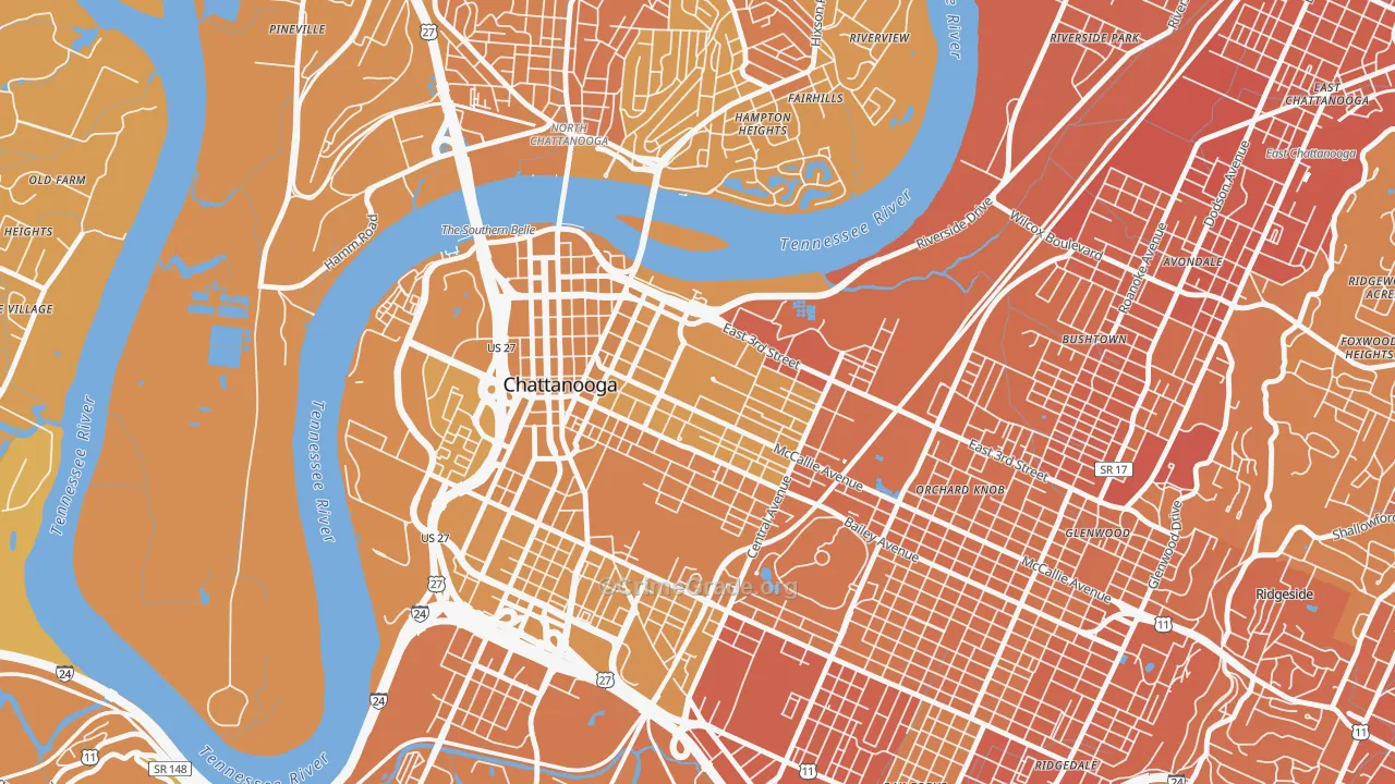 37403, TN Map of Vehicle Theft Rates