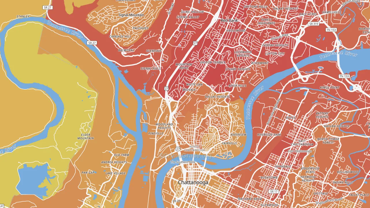 37405, TN Map of Vehicle Theft Rates