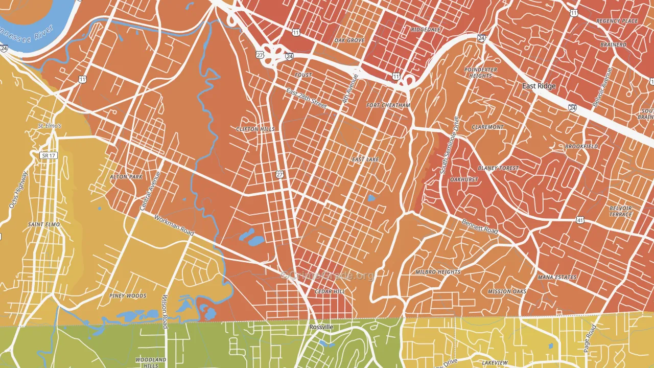 37407, TN Map of Vehicle Theft Rates