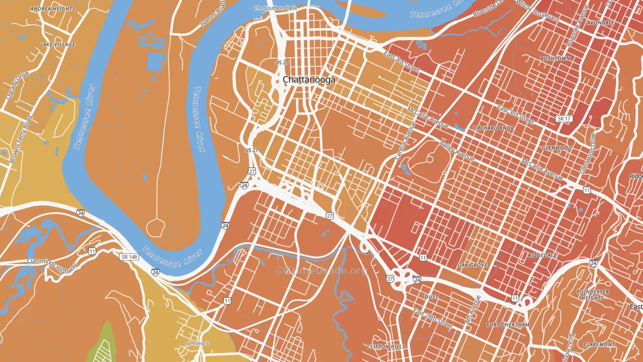 37408, TN Map of Vehicle Theft Rates