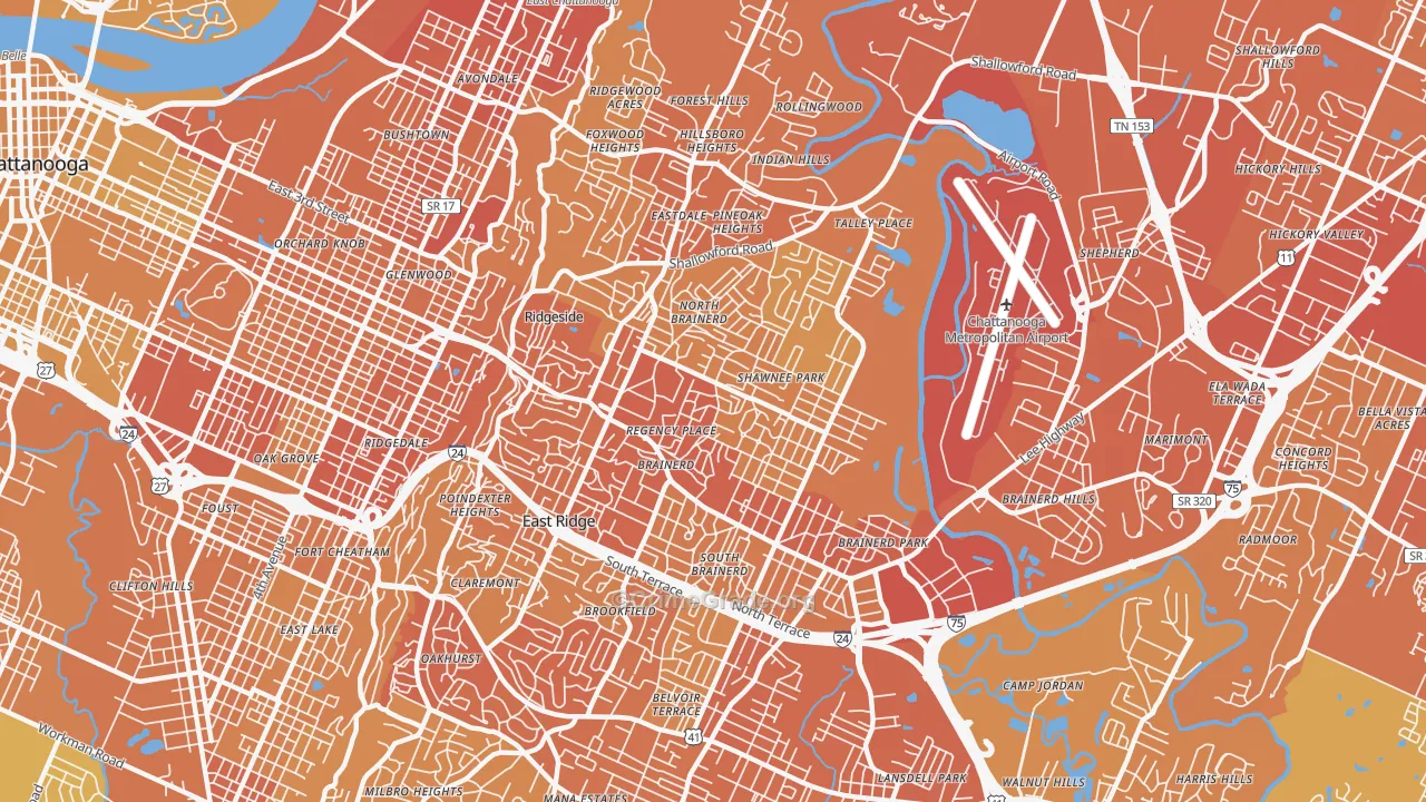 37411, TN Map of Vehicle Theft Rates