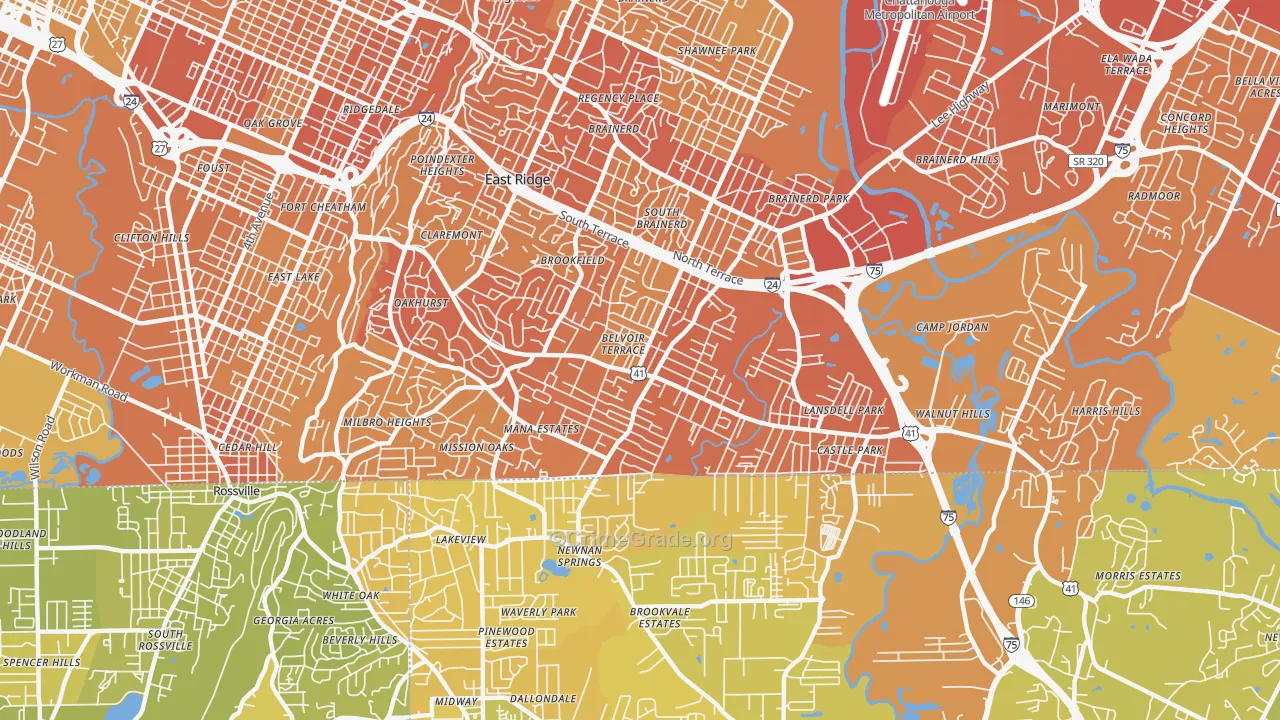 37412, TN Map of Vehicle Theft Rates