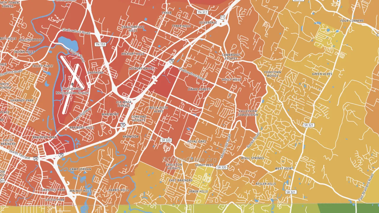 37421, TN Map of Vehicle Theft Rates