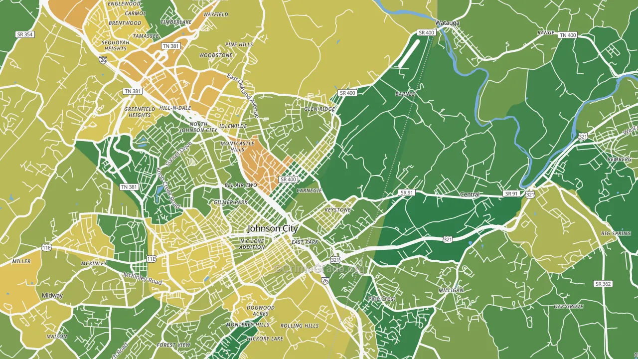 37601, TN Map of Vehicle Theft Rates