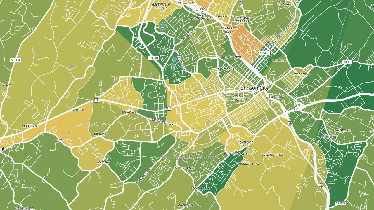37604, TN Map of Vehicle Theft Rates