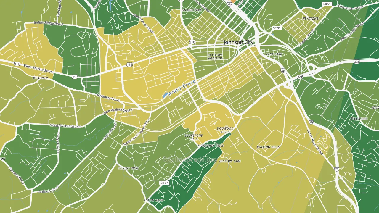 37614, TN Map of Vehicle Theft Rates
