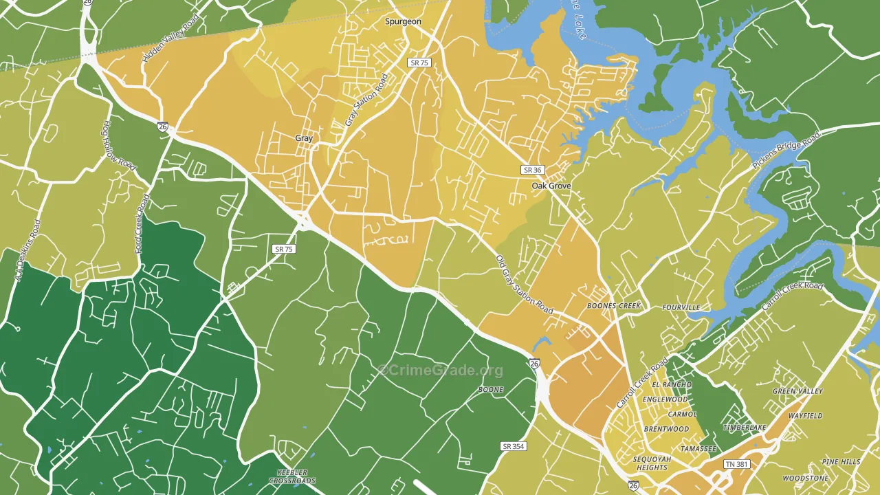 37615, TN Map of Vehicle Theft Rates
