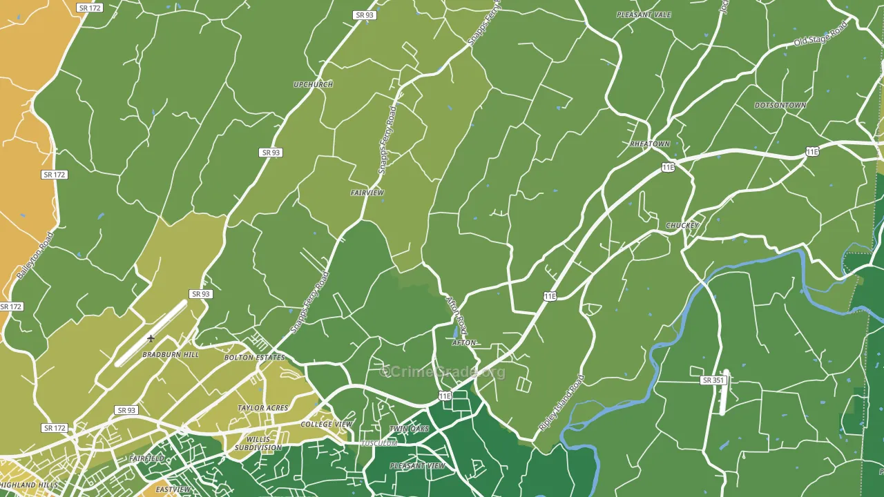 37616, TN Map of Vehicle Theft Rates