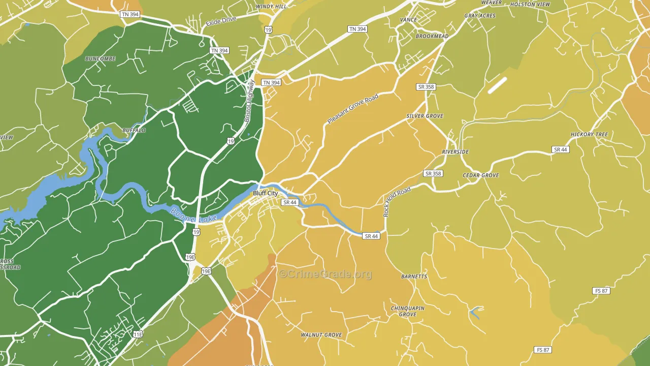 37618, TN Map of Vehicle Theft Rates