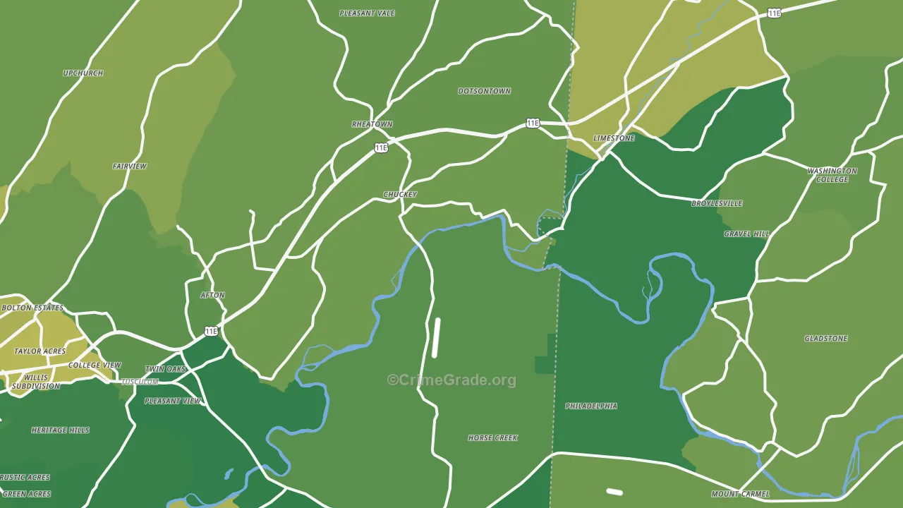 37641, TN Map of Vehicle Theft Rates