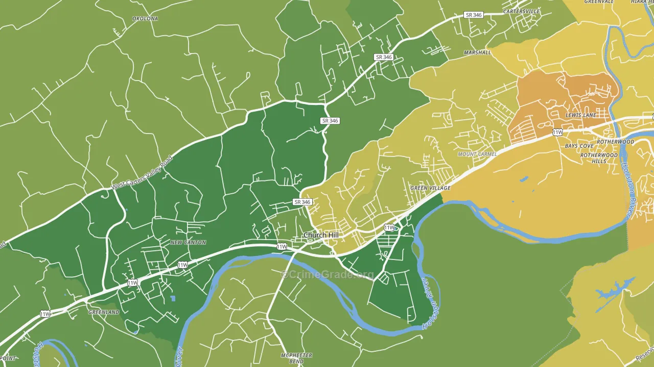 37642, TN Map of Vehicle Theft Rates