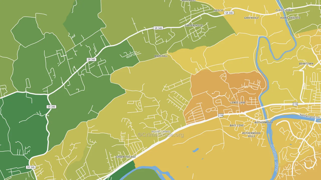 37645, TN Map of Vehicle Theft Rates