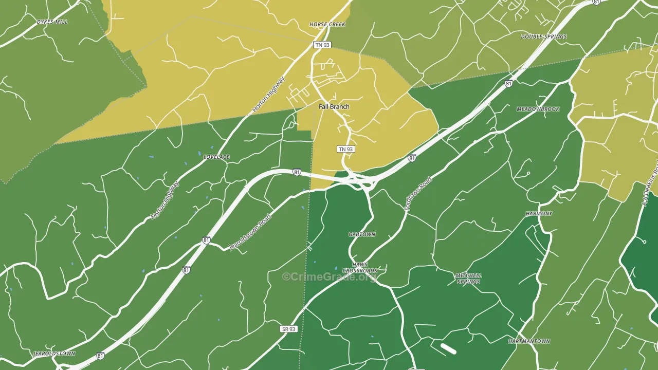 37656, TN Map of Vehicle Theft Rates
