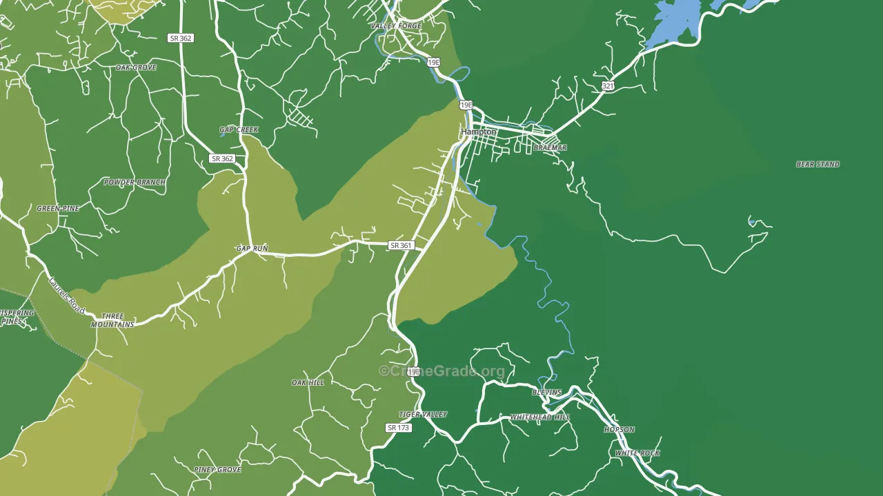 37658, TN Map of Vehicle Theft Rates