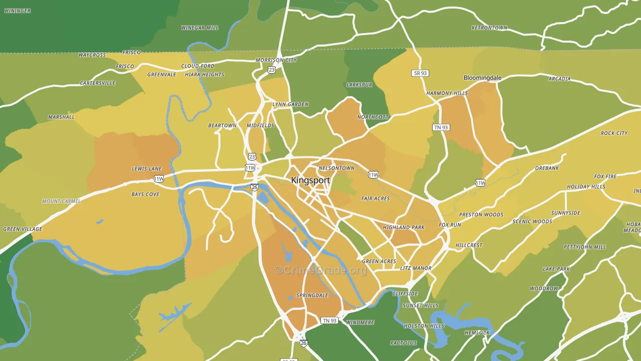 37660, TN Map of Vehicle Theft Rates