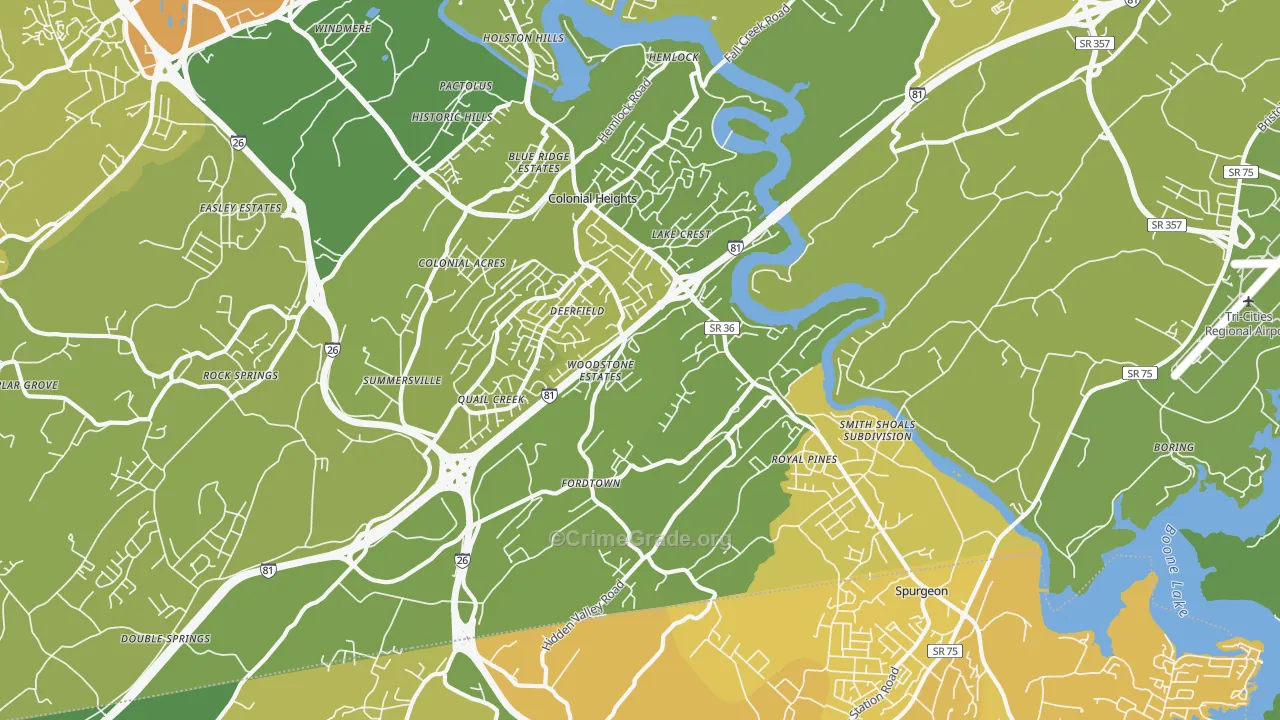 37663, TN Map of Vehicle Theft Rates