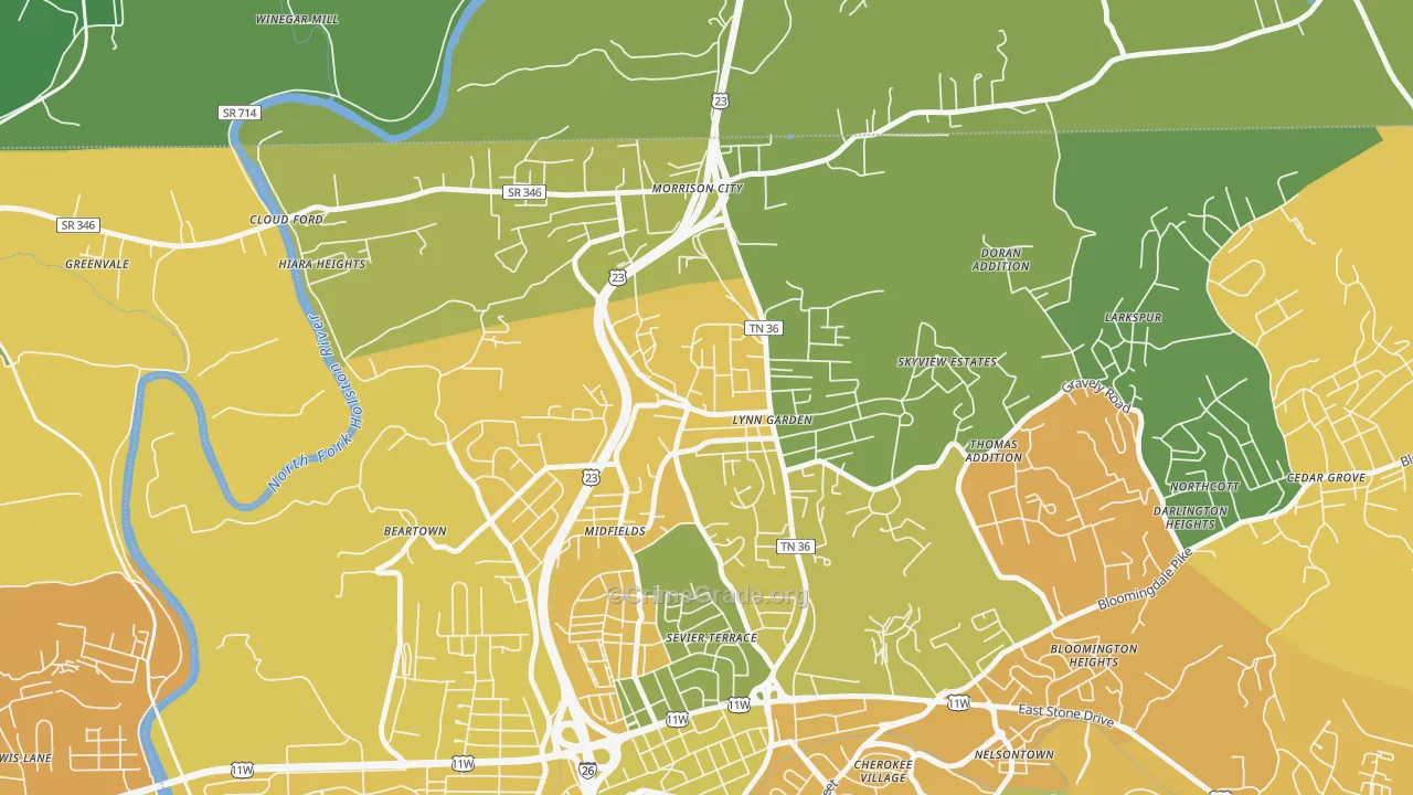 37665, TN Map of Vehicle Theft Rates