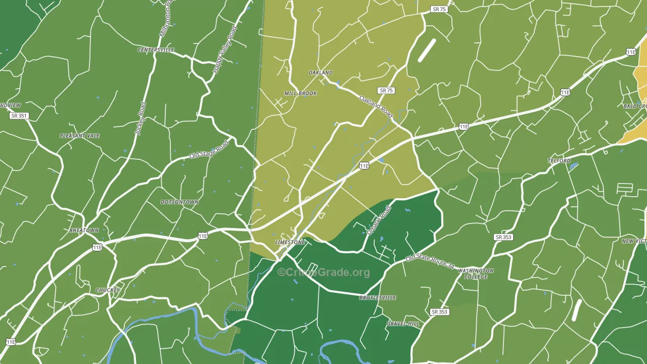 37681, TN Map of Vehicle Theft Rates