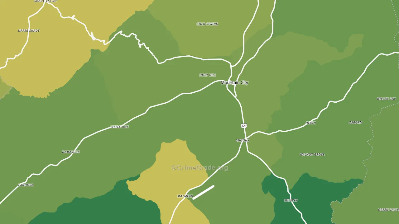 37683, TN Map of Vehicle Theft Rates