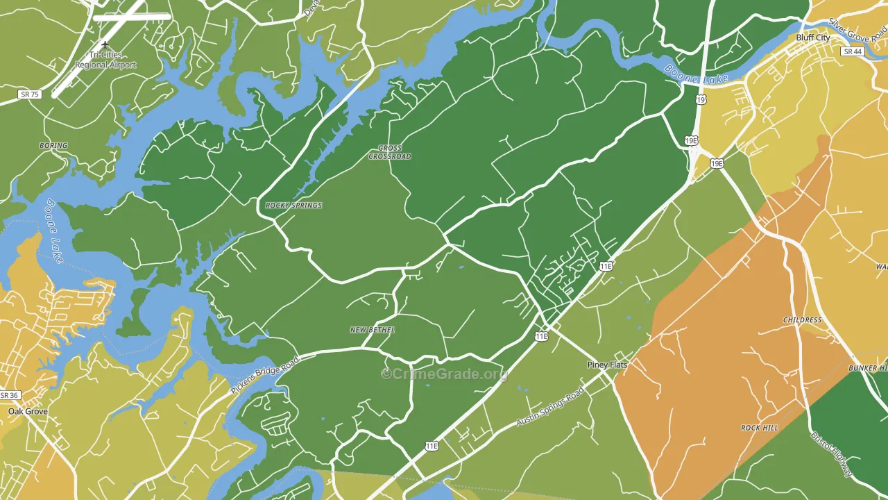 37686, TN Map of Vehicle Theft Rates