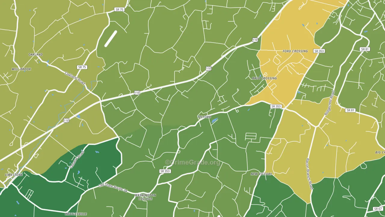 37690, TN Map of Vehicle Theft Rates
