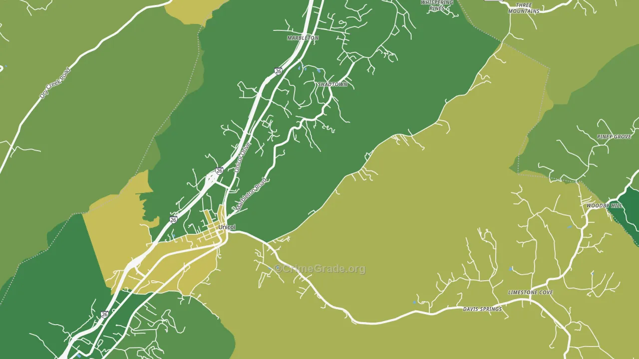 37692, TN Map of Vehicle Theft Rates