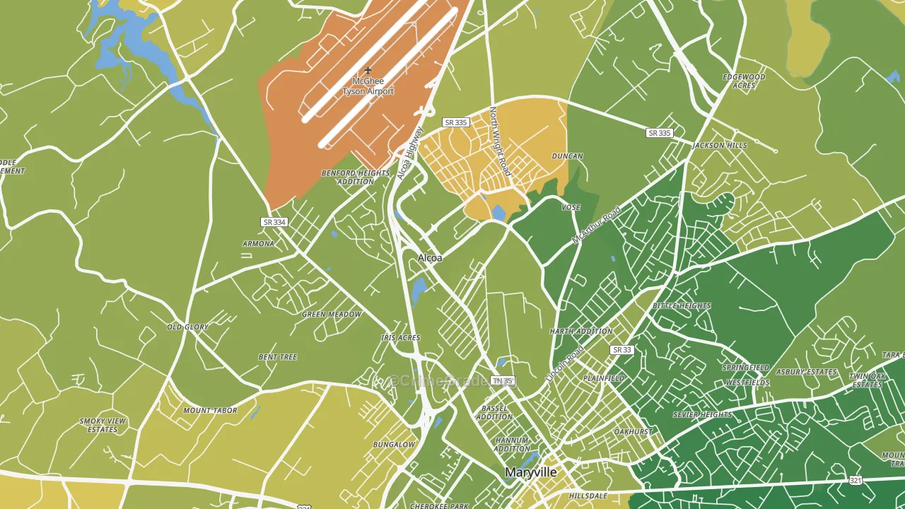 37701, TN Map of Vehicle Theft Rates