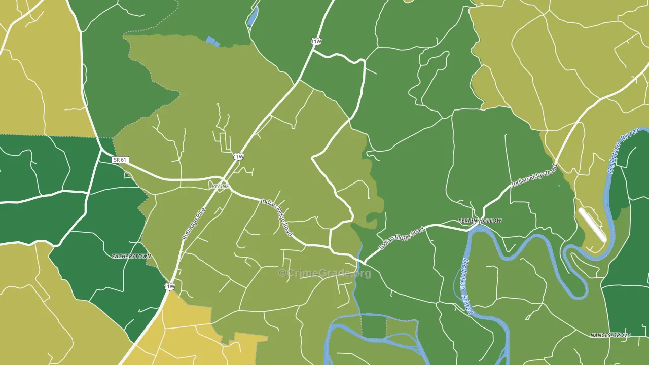 37709, TN Map of Vehicle Theft Rates