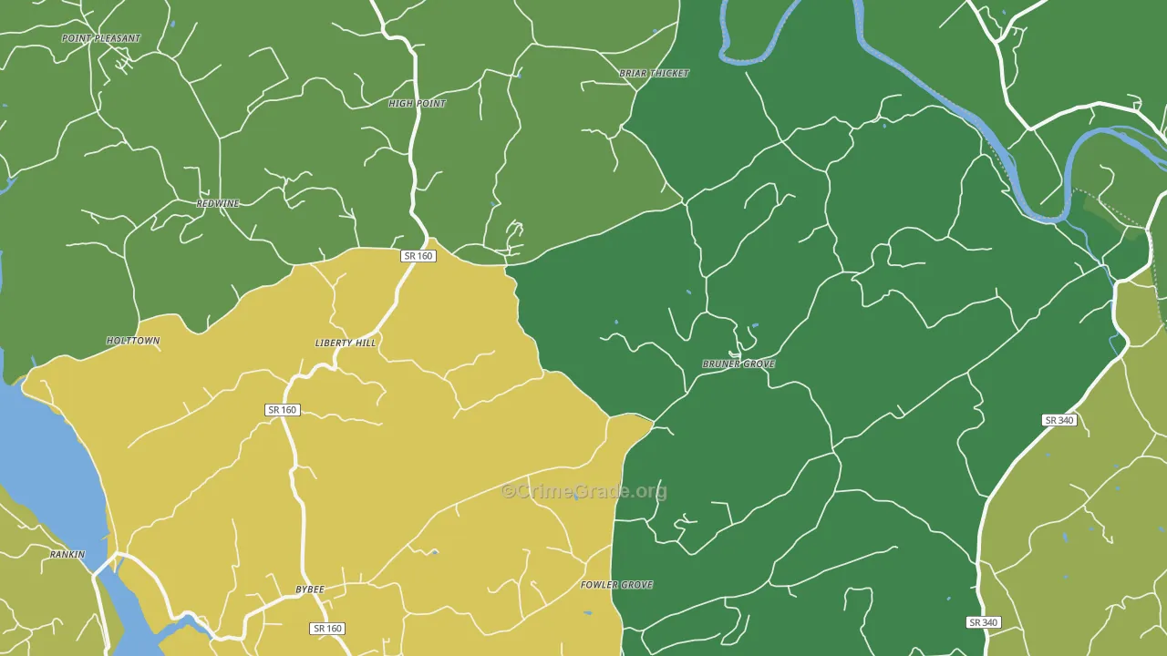 37713, TN Map of Vehicle Theft Rates