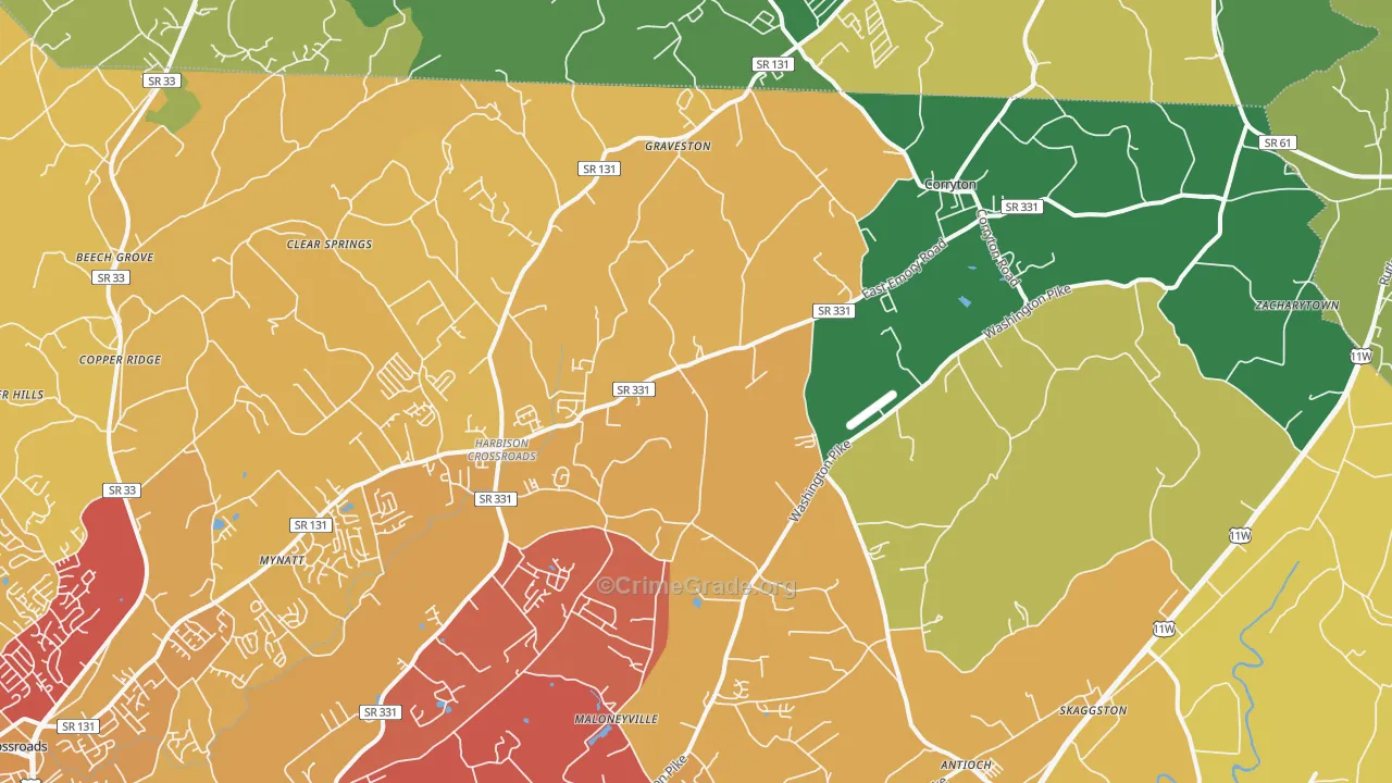 37721, TN Map of Vehicle Theft Rates