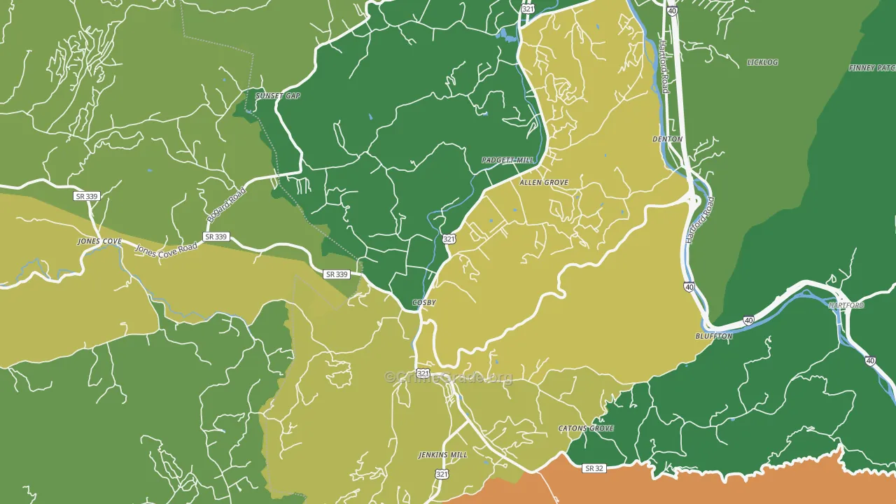 37722, TN Map of Vehicle Theft Rates